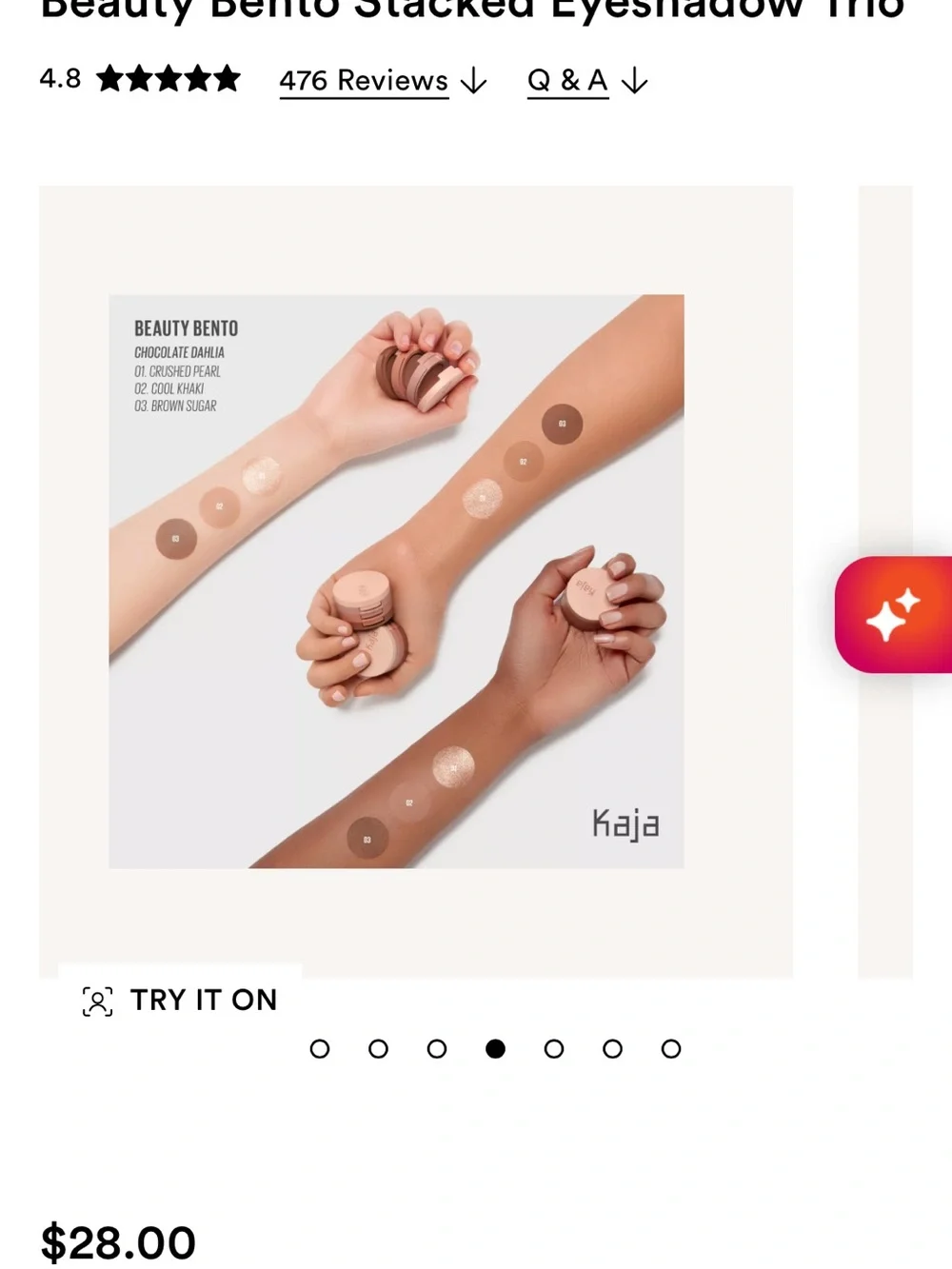 Beauty Bento Stacked Eyeshadow Trio — Kaja Beauty Chocolate Dahlia NWB